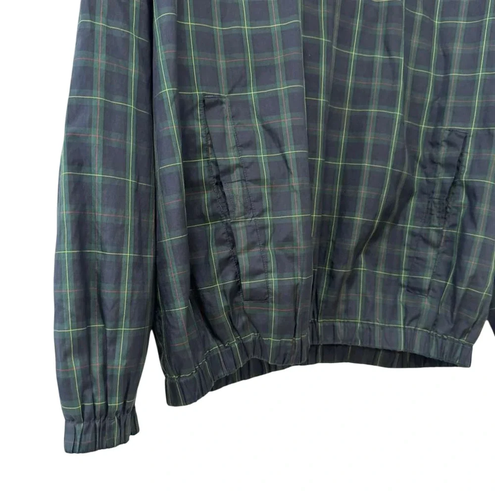 Tommy Hilfiger Golf 1/4 Zip Pullover Windbreaker Navy Plaid Jacket Hooded sz XXL